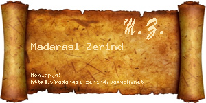 Madarasi Zerind névjegykártya